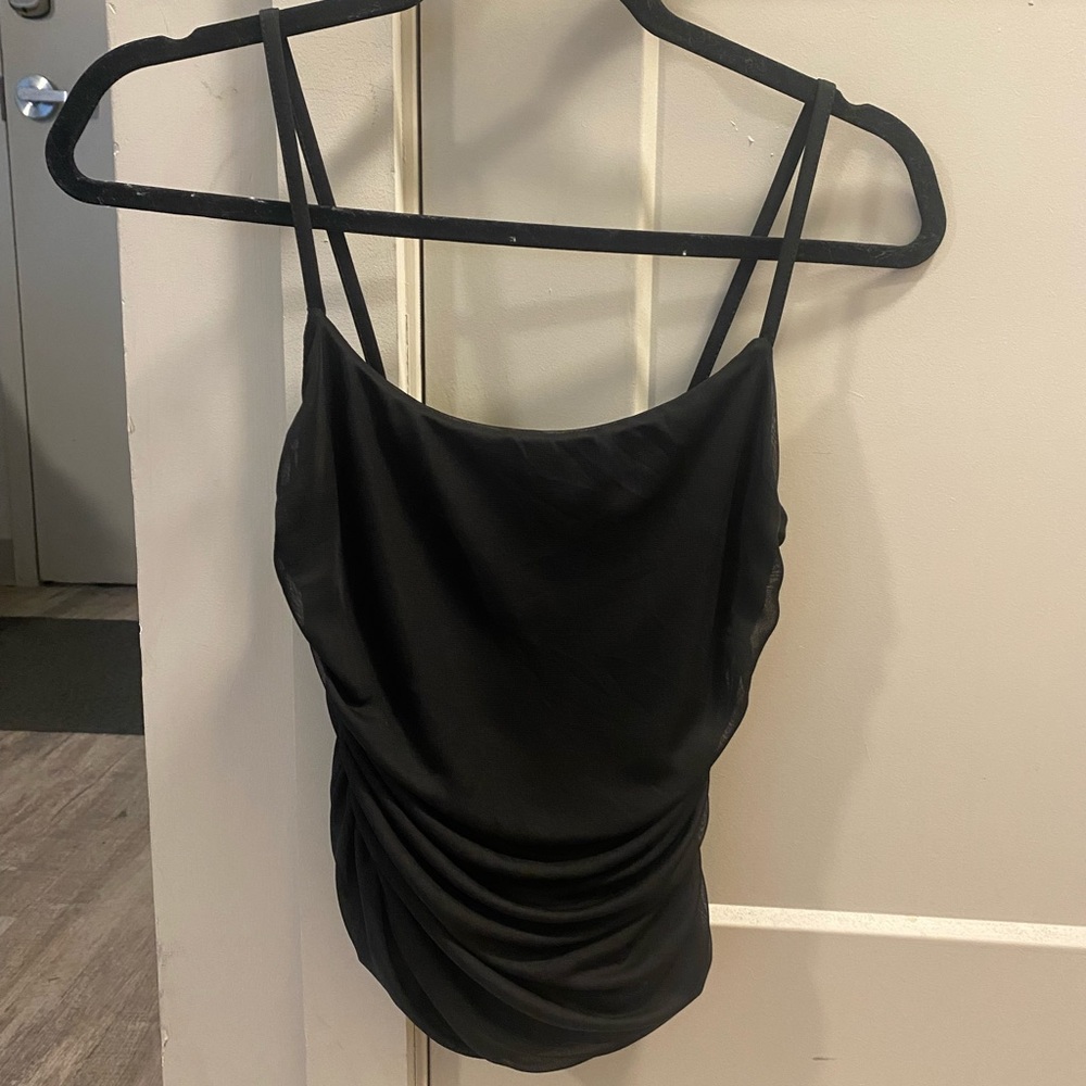 Missguideed Black Rouched Tank